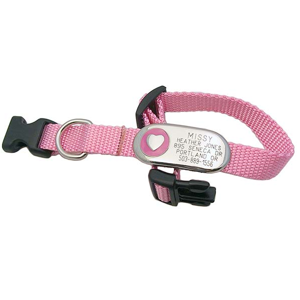 Jewelry ID Collar - Heart, - Lucky Pet
